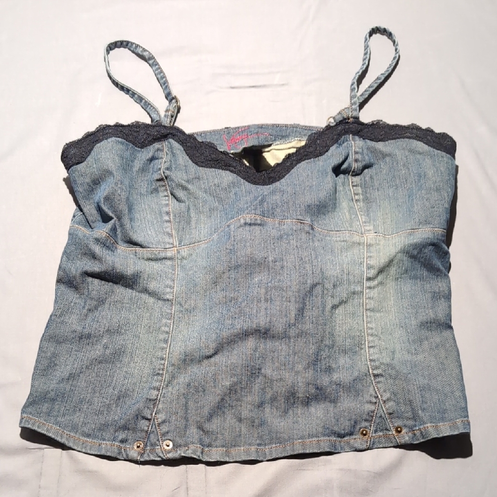 Venezia Blue Denim Crop Top